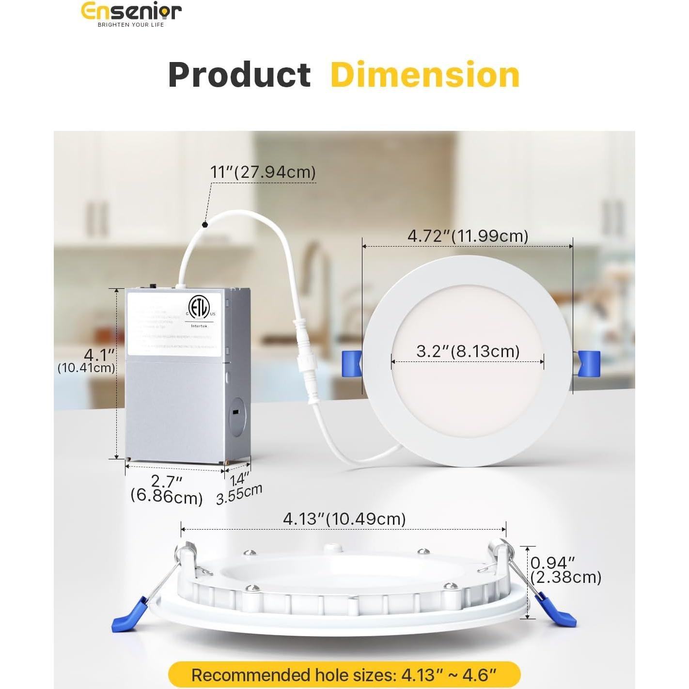 Luz de Techo LED Empotrada Ensenior 24 Paquete 10 cm 3000K