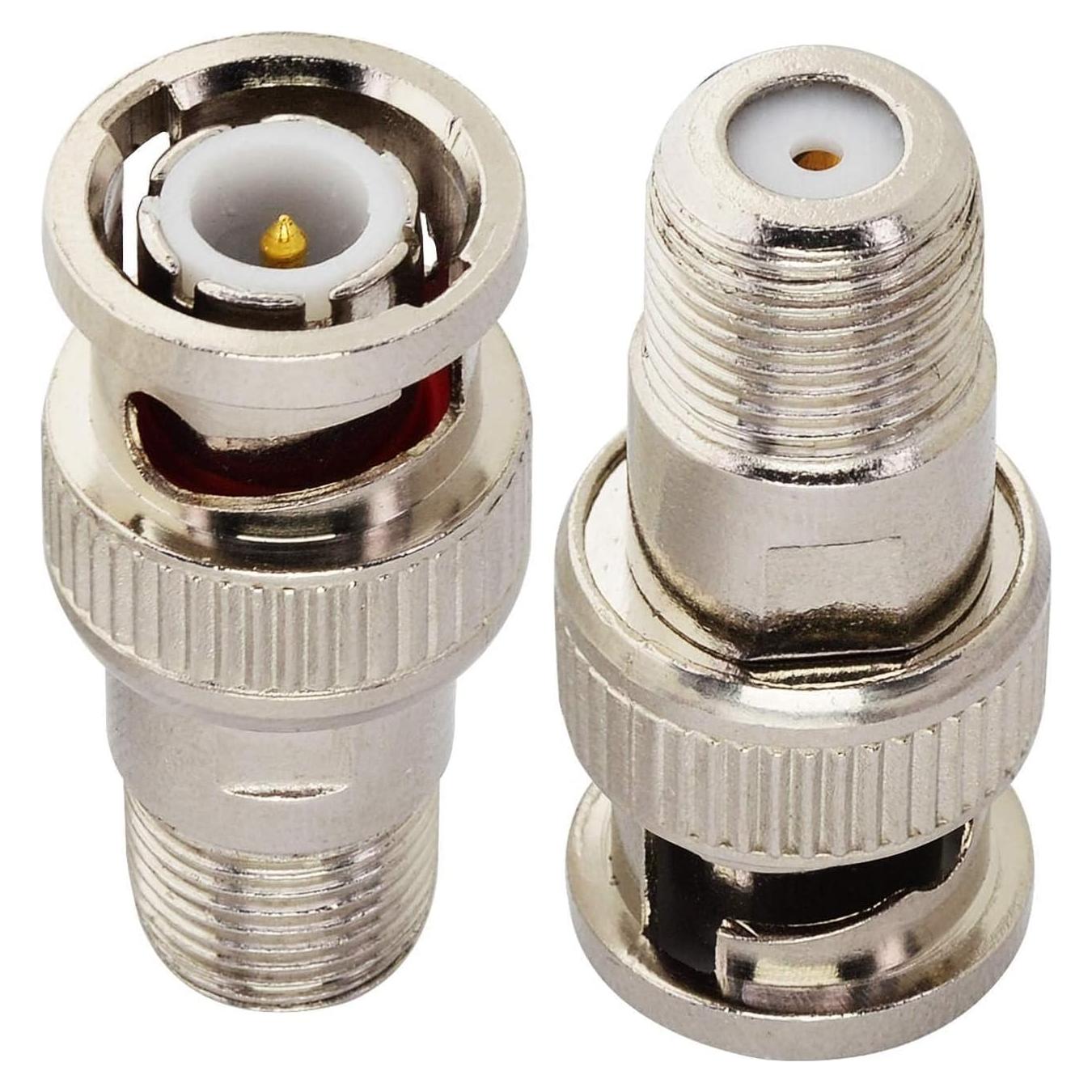 Adaptador Coaxial BNC Macho a Hembra F Boobrie - 2 Piezas