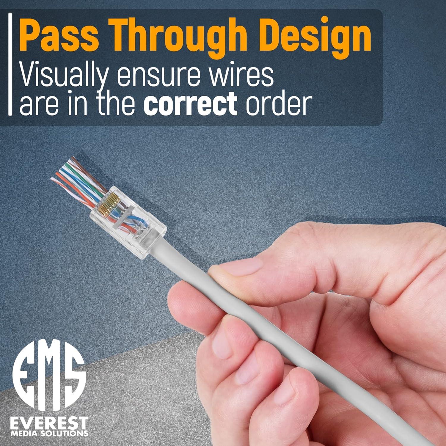 Conectores RJ45 Pasantes Cat5e Everest - Paquete de 50 Unidades