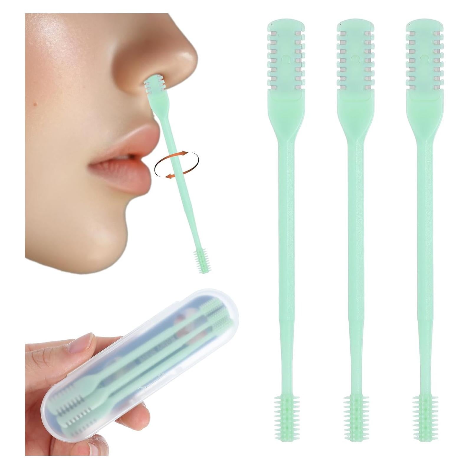 Cortador de Vello Nasal Bremorou 2-en-1 Manual Verde