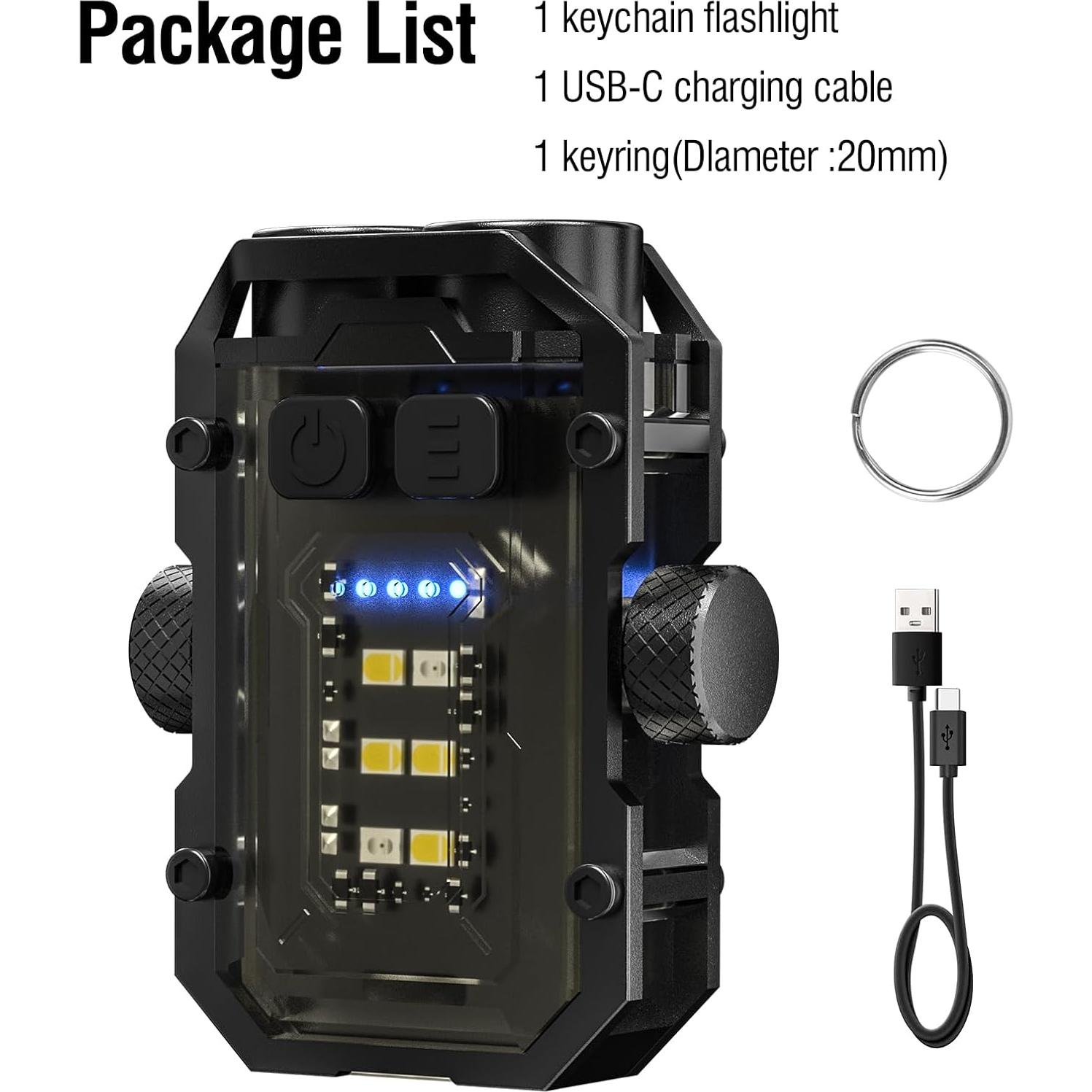 Linterna de Llavero NGOKPYD N11 1000 Lúmenes 8 Modos IPX4