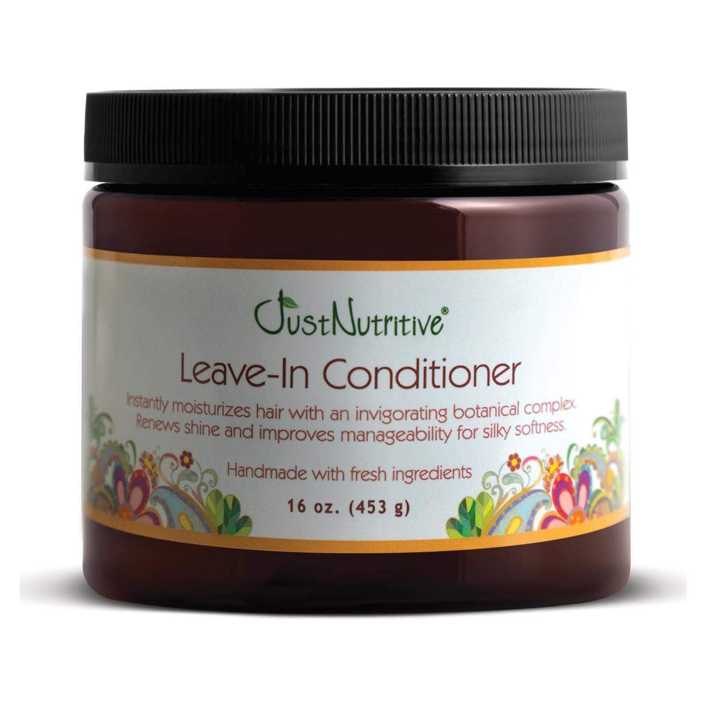 Just Nutritive Leave in Conditioner/Multitasking Leave In for All Hair Types/Pure ingredients fight frizz, split ends and creates radiant healthy shine