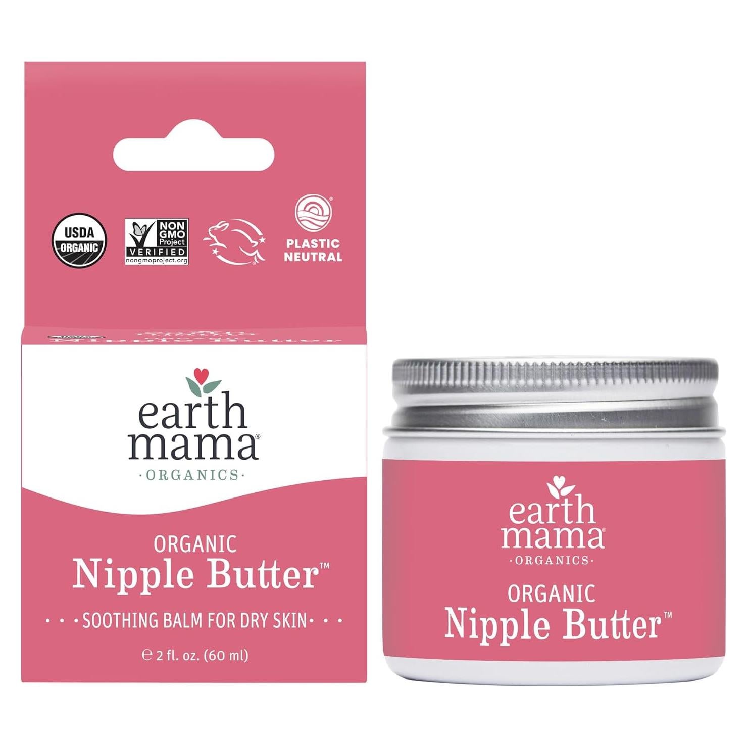 Mantequilla de Pezón Orgánica Earth Mama 59 ml - Sin Lanolina