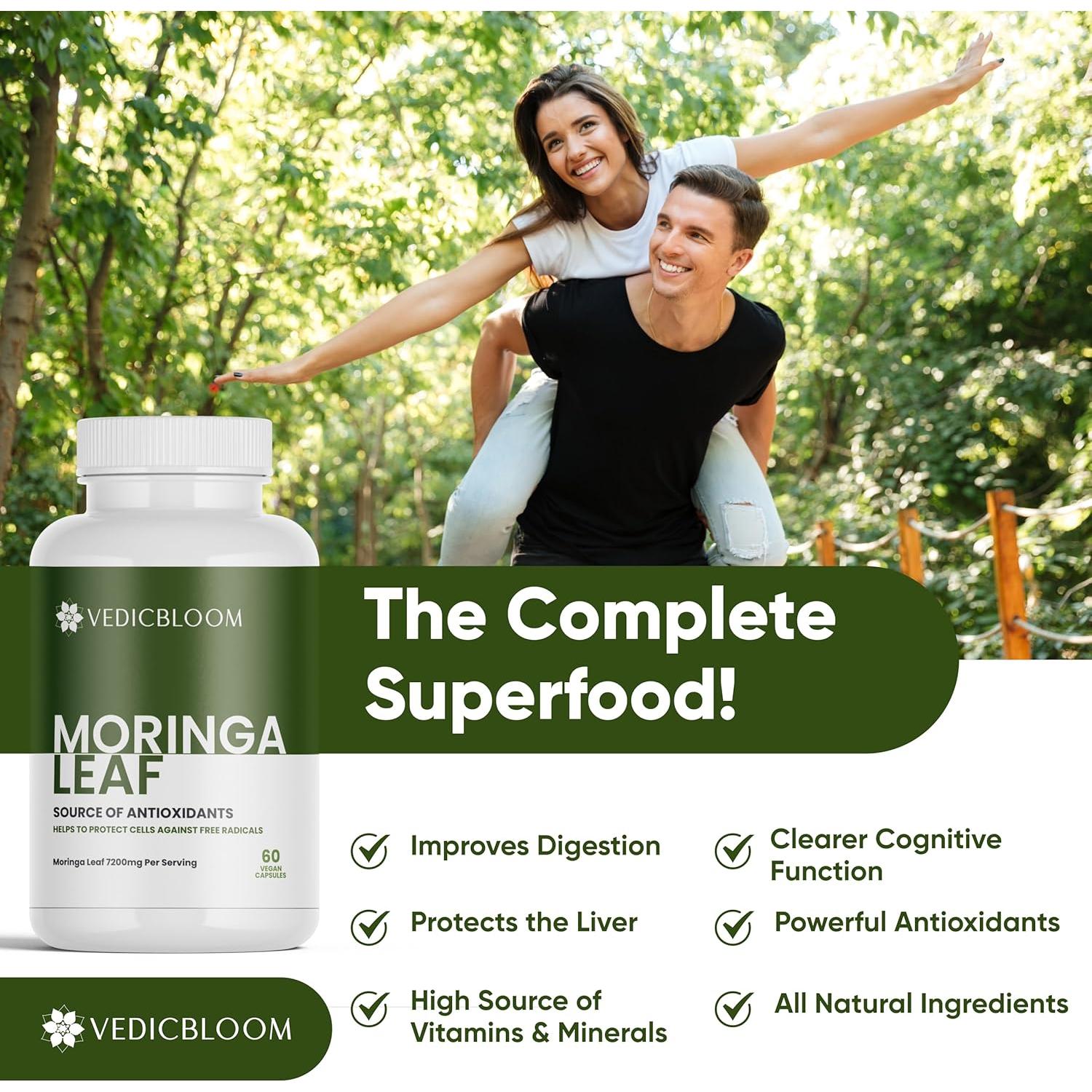 Cápsulas de Moringa VEDICBLOOM 7200mg - 60 Unidades