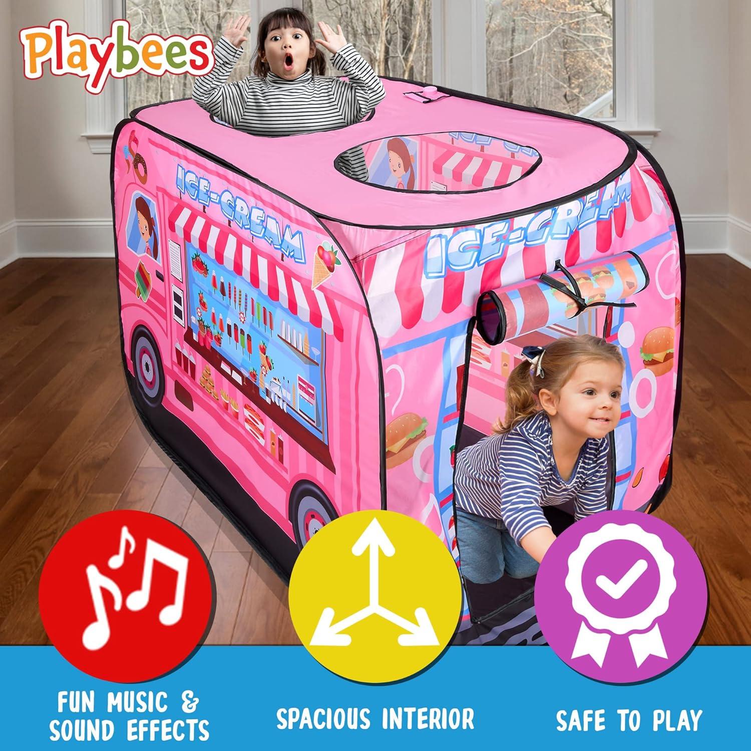 Tienda de Juego Pop Up Carrito de Helados Playbees 110.5 cm