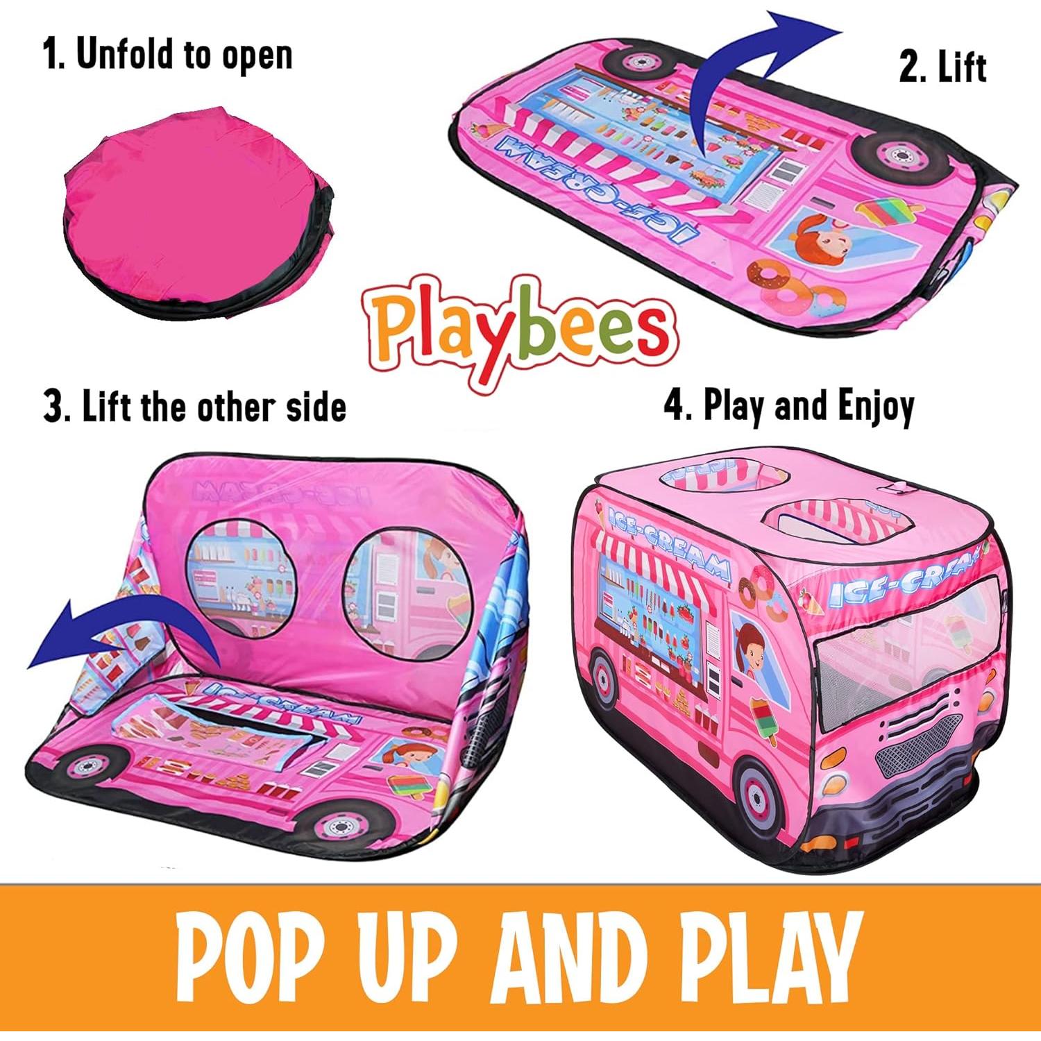 Tienda de Juego Pop Up Carrito de Helados Playbees 110.5 cm