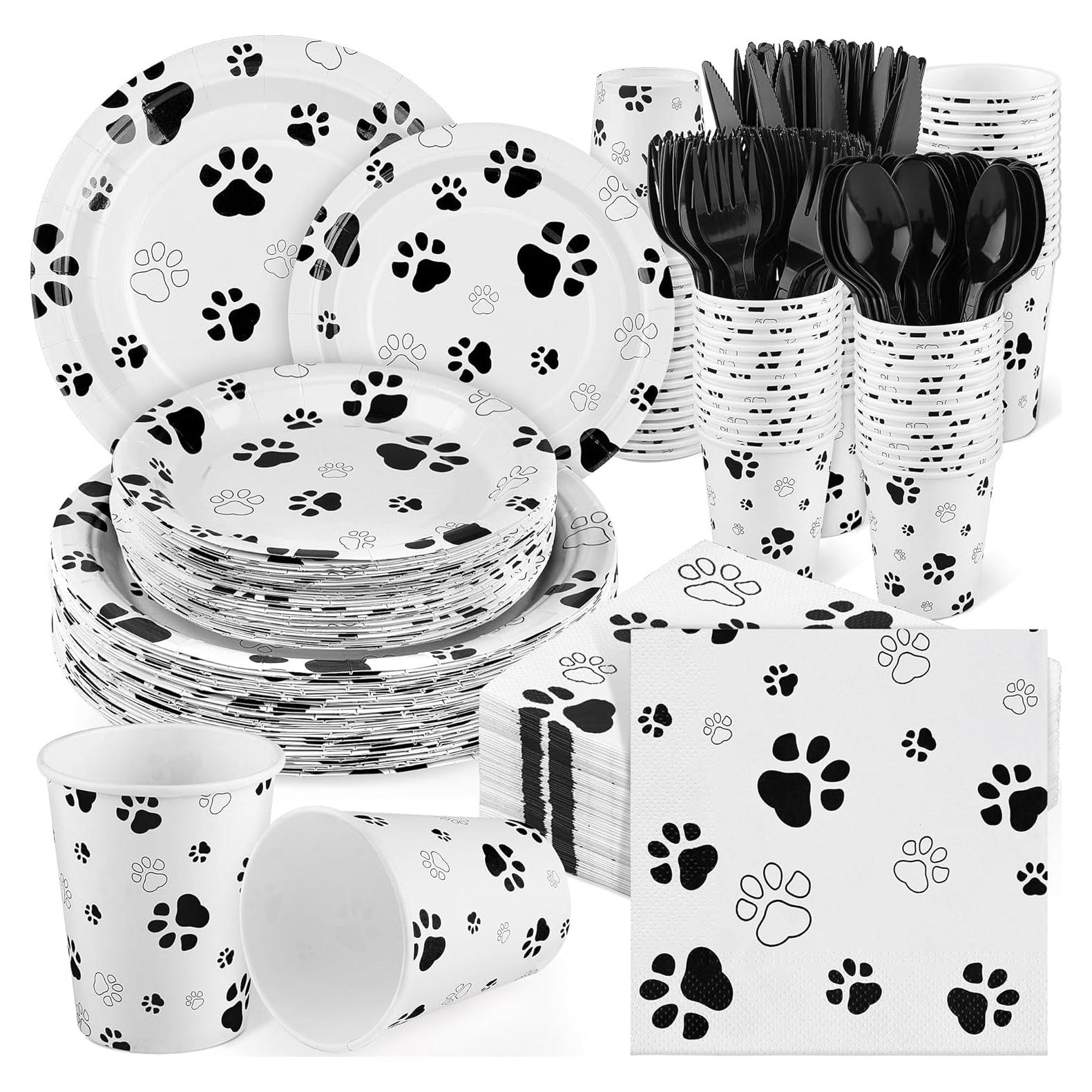 Juego de Vajilla Desechable Kochorie 400 Piezas Tema Perro