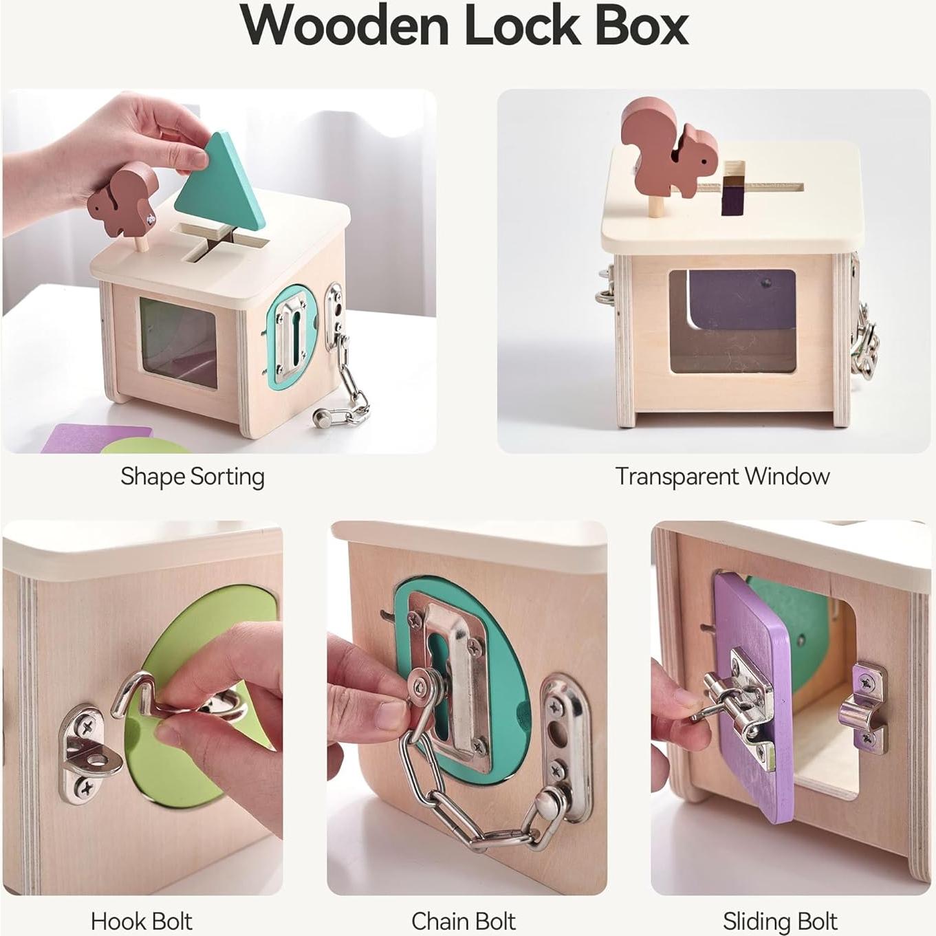 Caja de Bloqueo de Madera IEATFO para Niños 0.63 kg