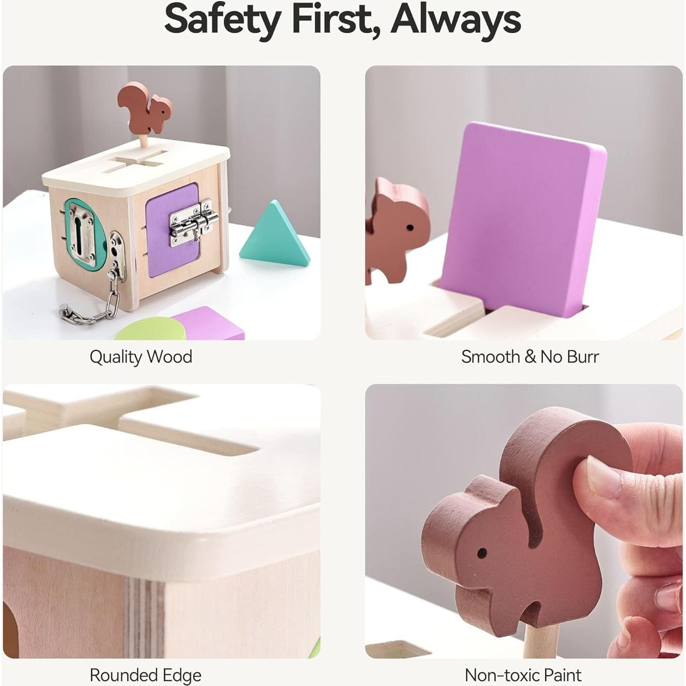 Caja de Bloqueo de Madera IEATFO para Niños 0.63 kg