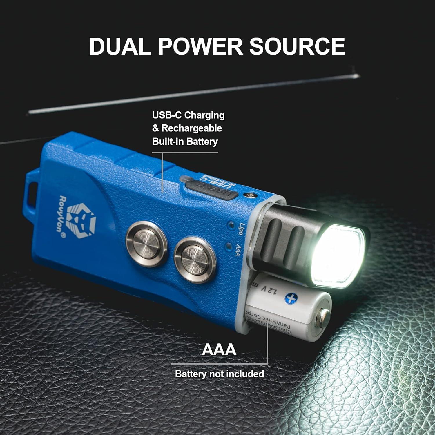 Linterna RovyVon E1 Mini EDC 700 Lúmenes Recargable USB-C