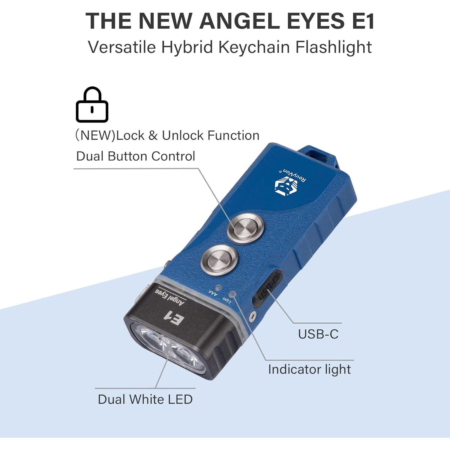 Linterna RovyVon E1 Mini EDC 700 Lúmenes Recargable USB-C