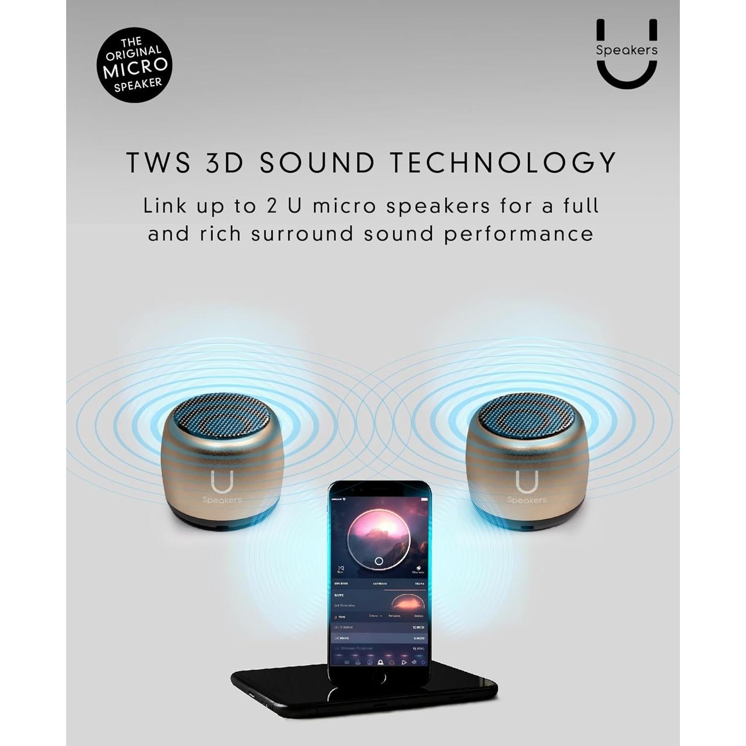 Altavoz Bluetooth Fashionit U Micro Dorado - Sonido Portátil