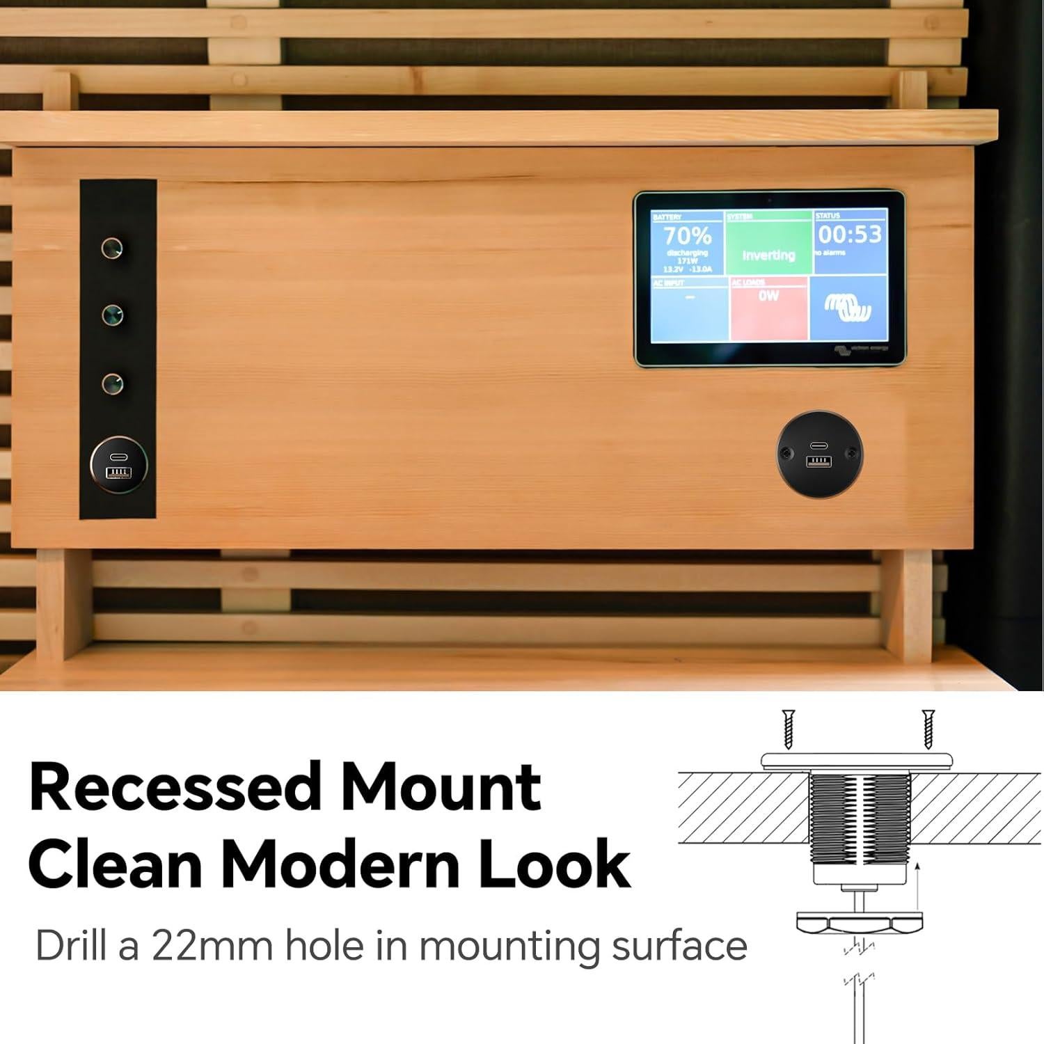 Cargador USB RV Acegoo 12V/24V Tipo A y C 24W Rápido