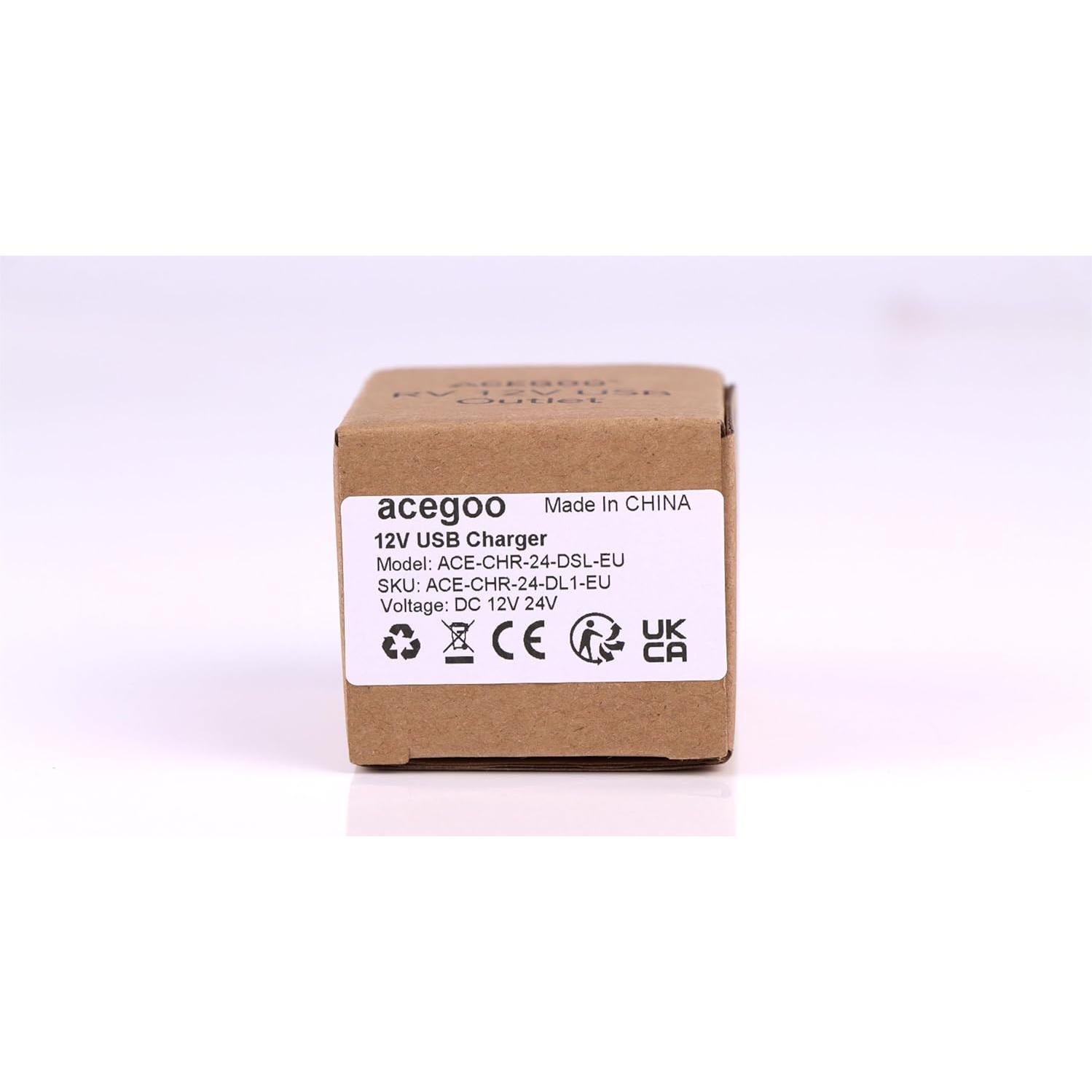 Cargador USB RV Acegoo 12V/24V Tipo A y C 24W Rápido