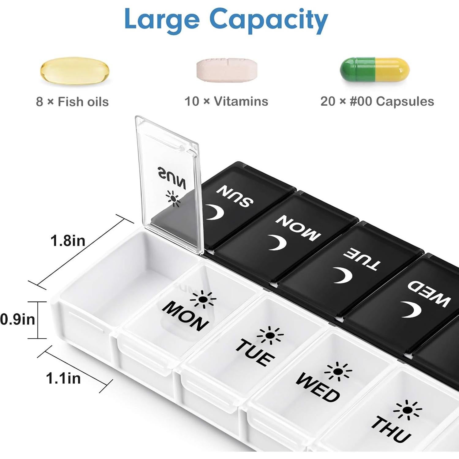 Organizador de Pastillas DANYING AM PM 14 Compartimentos 7 Días
