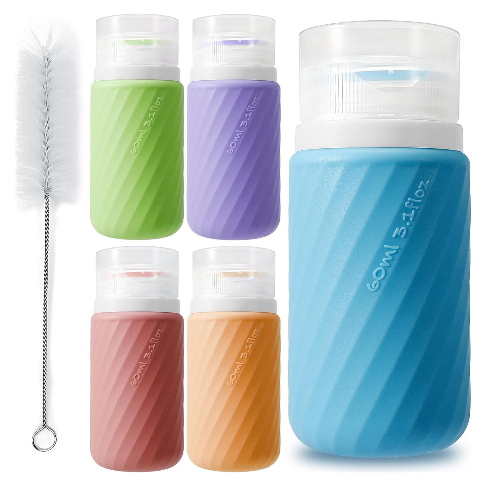 5 Botellas de Squeeze de Silicona QUMMFA 60 ML a Prueba de Fugas