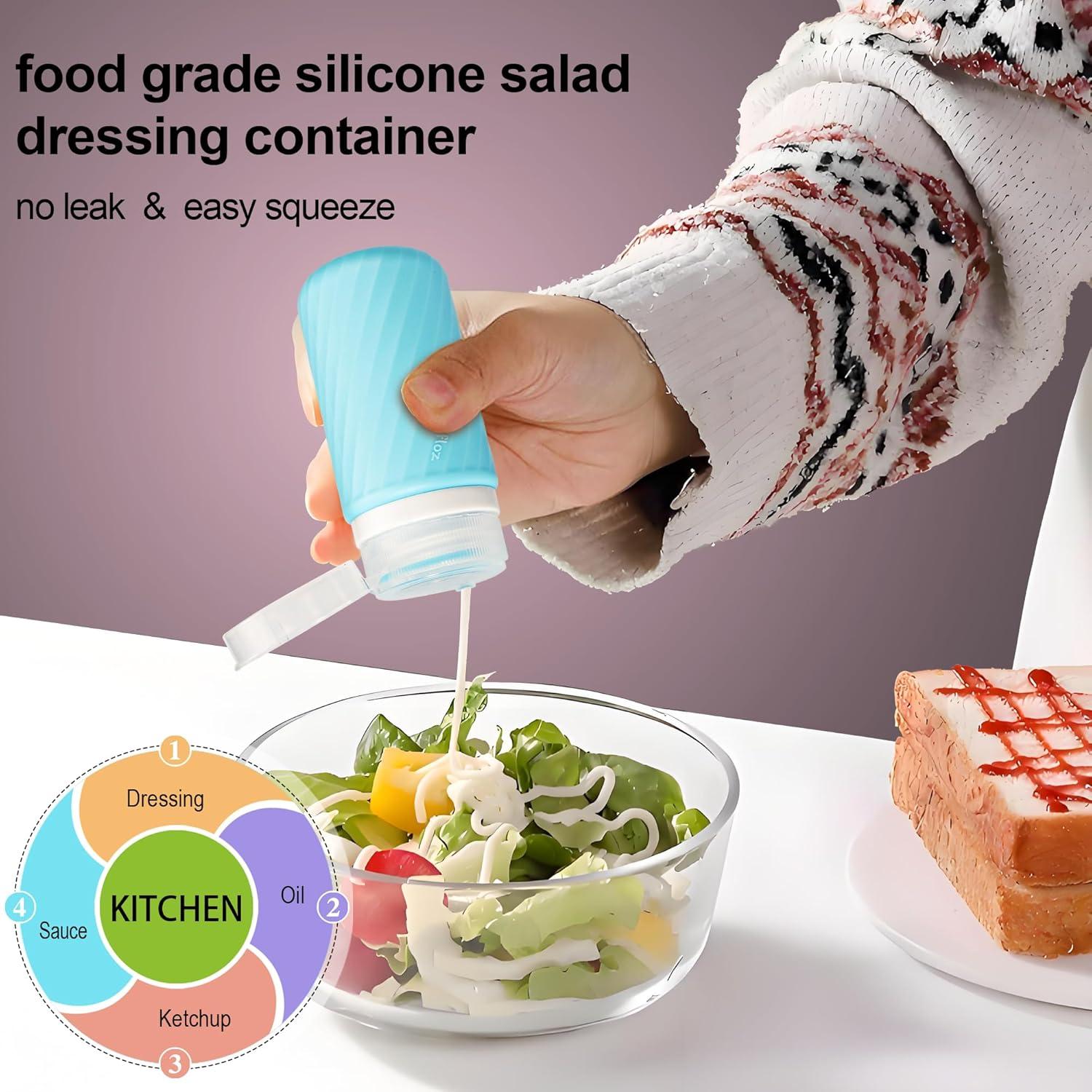 5 Botellas de Squeeze de Silicona QUMMFA 60 ML a Prueba de Fugas