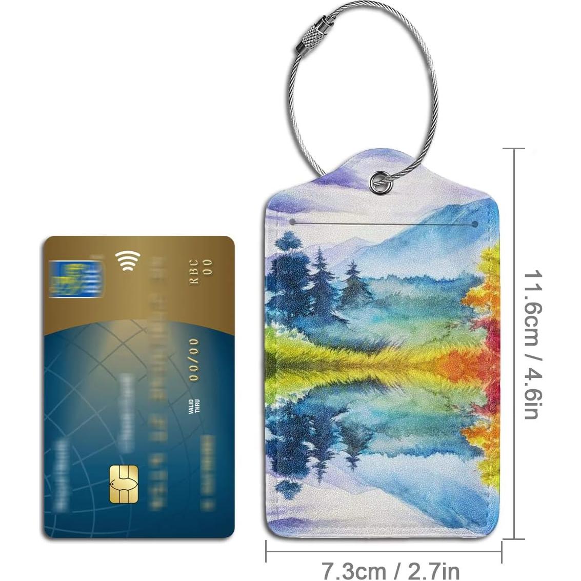 Etiquetas de Equipaje de Cuero PU COWDIY - 2 Piezas 11.6x7.3cm