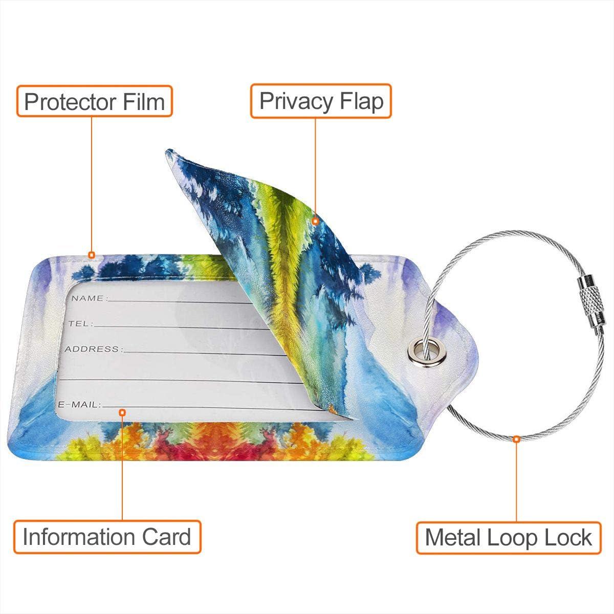 Etiquetas de Equipaje de Cuero PU COWDIY - 2 Piezas 11.6x7.3cm