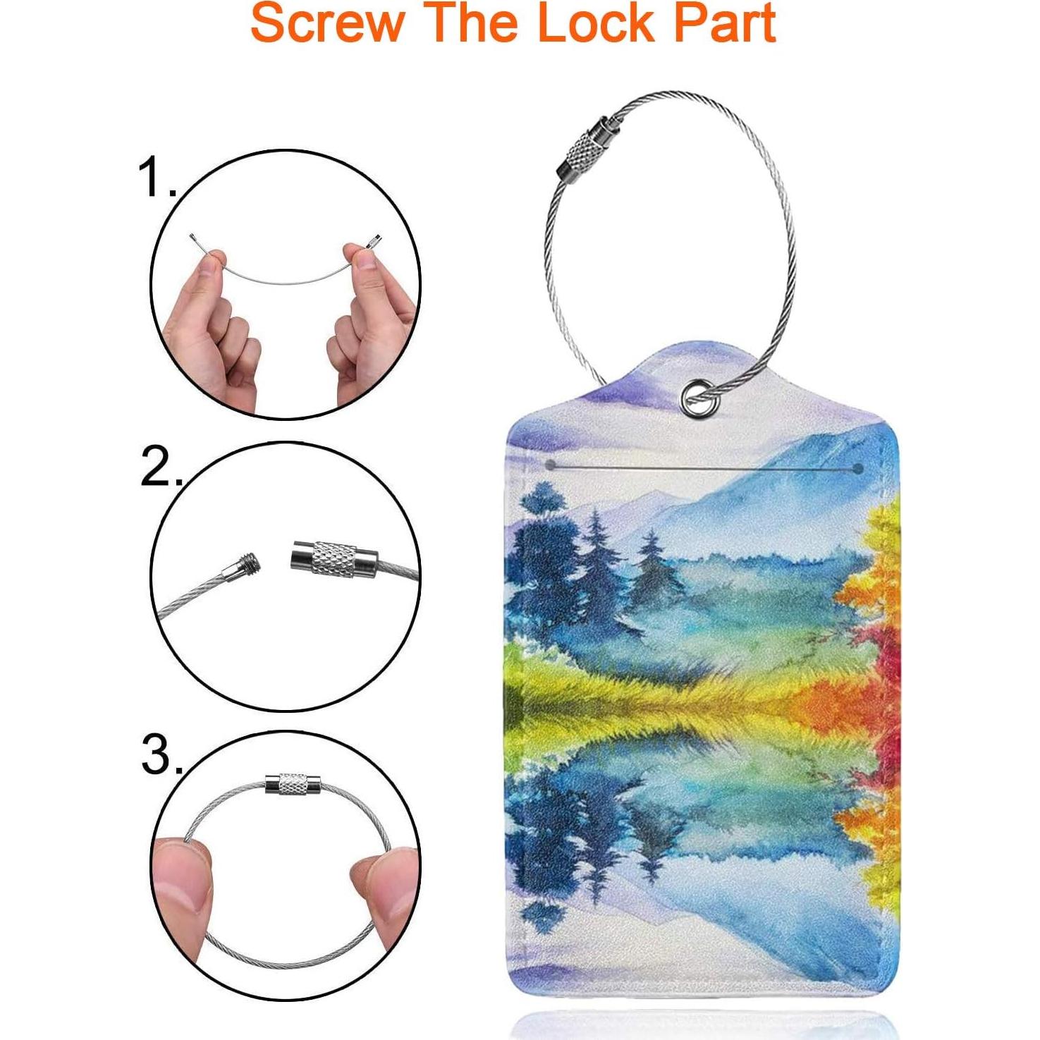 Etiquetas de Equipaje de Cuero PU COWDIY - 2 Piezas 11.6x7.3cm