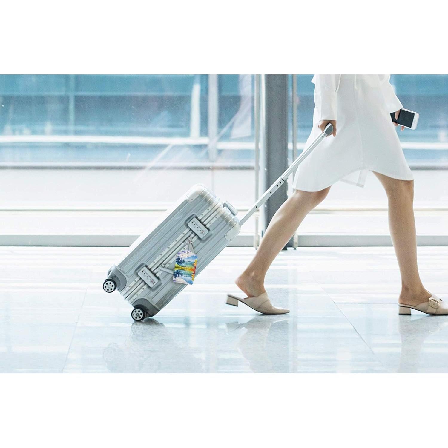 Etiquetas de Equipaje de Cuero PU COWDIY - 2 Piezas 11.6x7.3cm