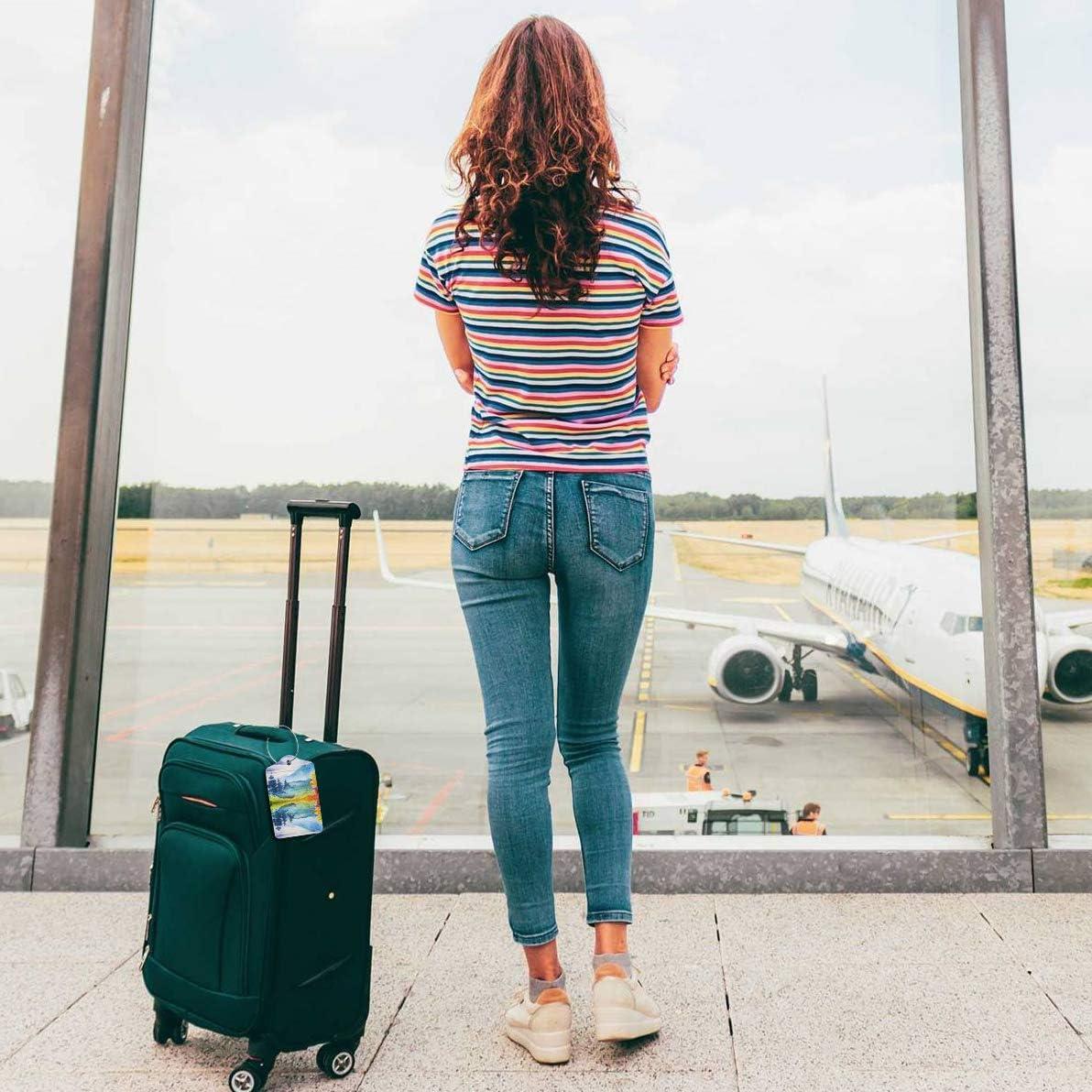 Etiquetas de Equipaje de Cuero PU COWDIY - 2 Piezas 11.6x7.3cm