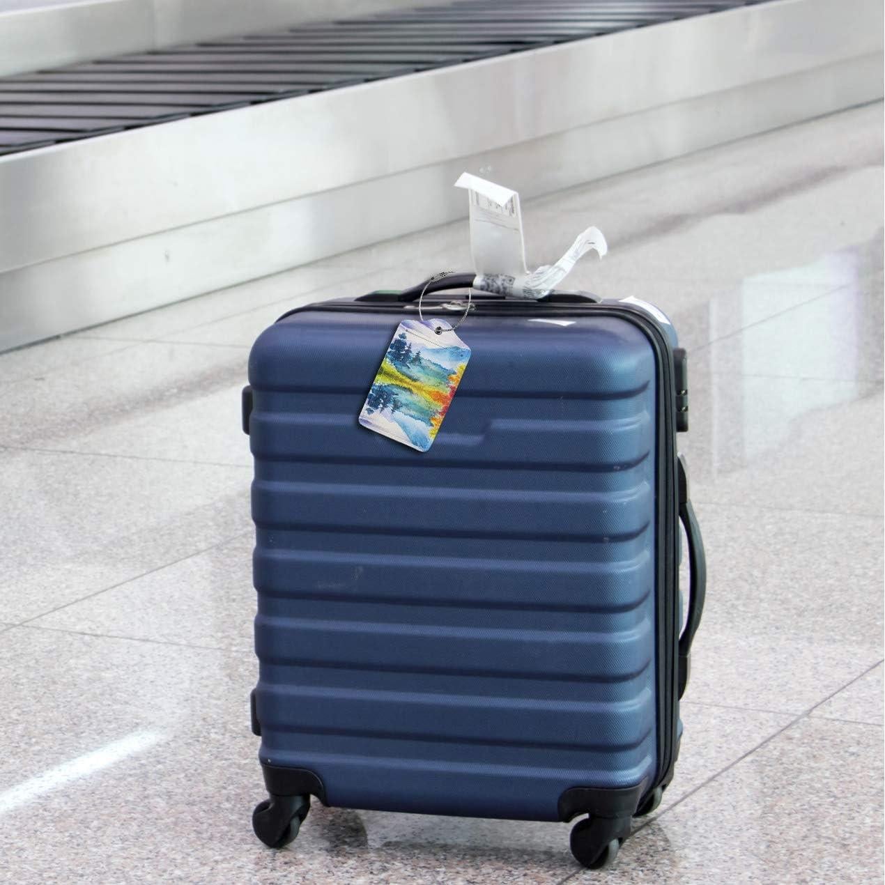 Etiquetas de Equipaje de Cuero PU COWDIY - 2 Piezas 11.6x7.3cm