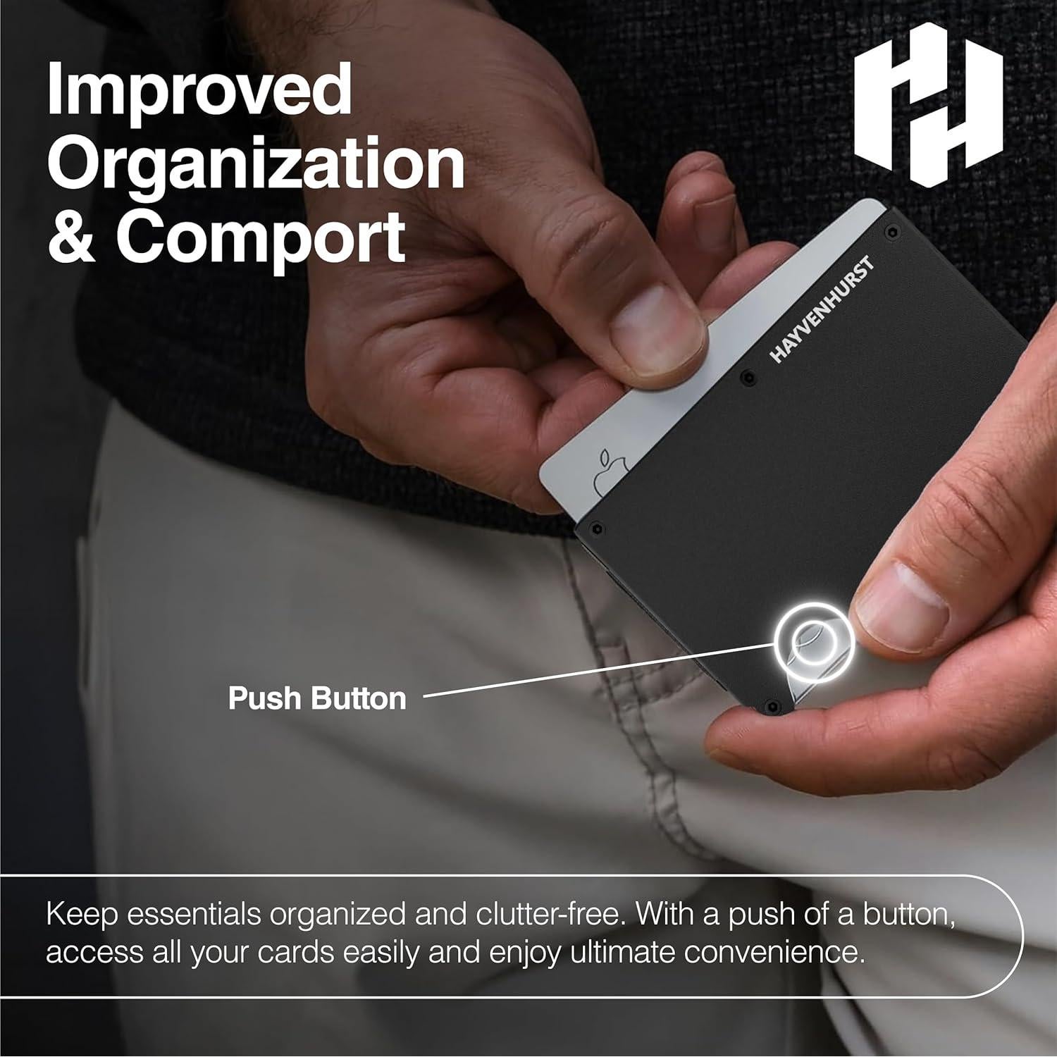 Billetera Hayvenhurst para hombres - Delgada y RFID Negro