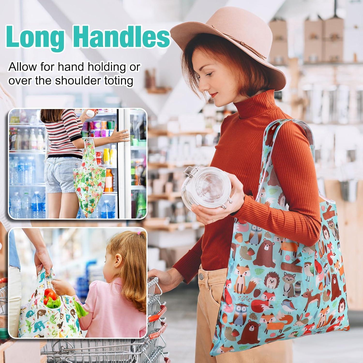 Eccliy 24 Bolsas de Compras Reutilizables Plegables Multicolores