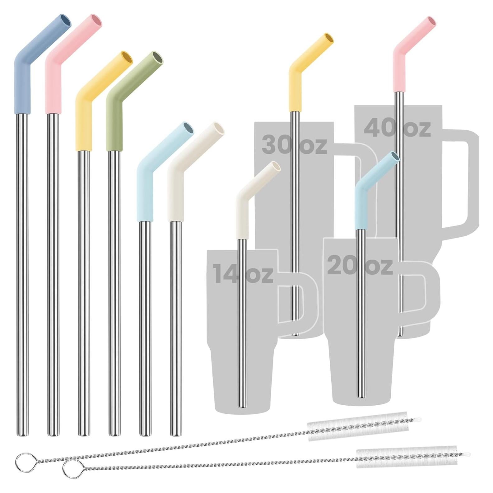 Pajitas Reutilizables Tomorotec de Acero Inoxidable 6-Pack