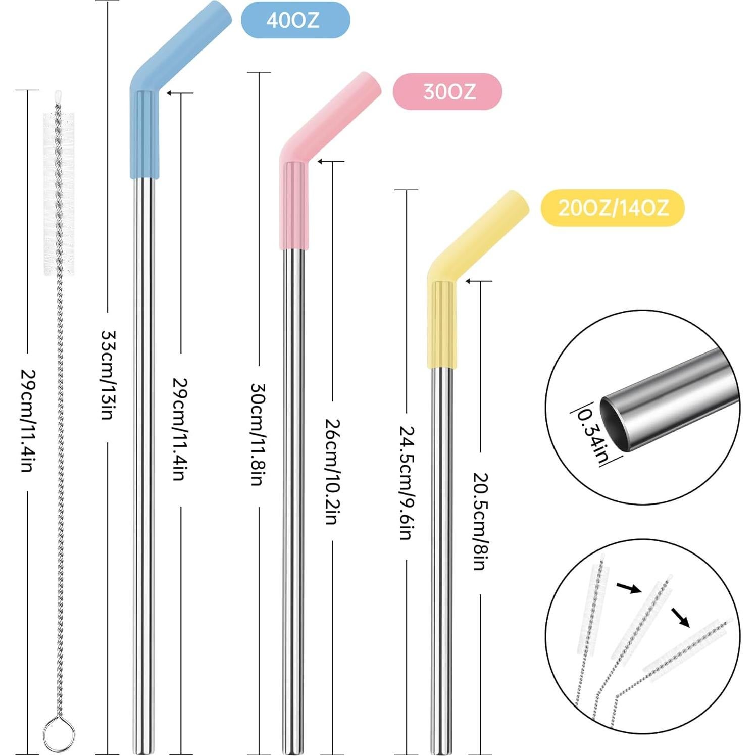 Pajitas Reutilizables Tomorotec de Acero Inoxidable 6-Pack