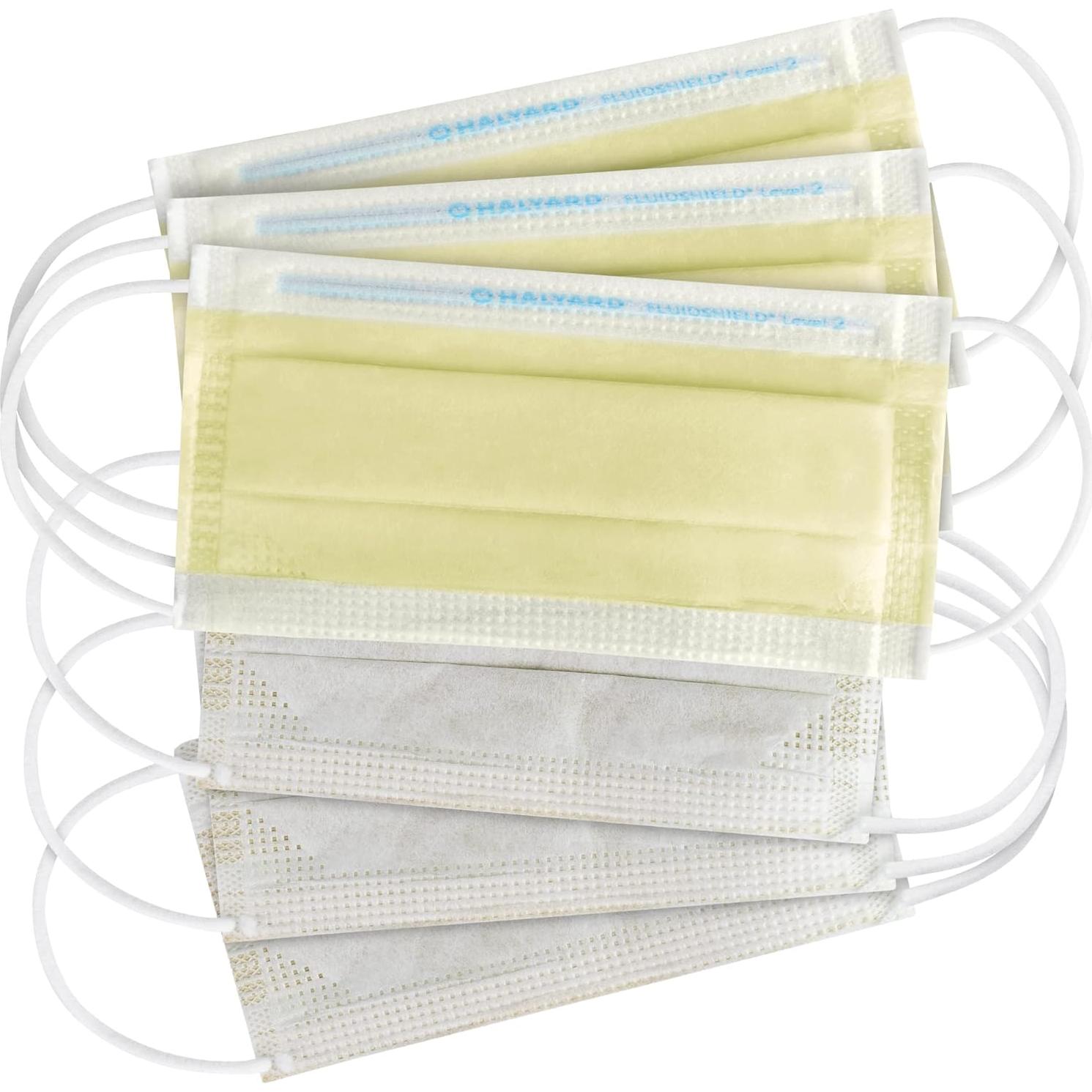 Mascarillas Desechables Halyard FLUIDSHIELD 1 Amarillo - Caja 50