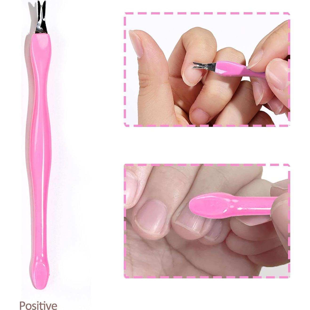 Cuchillo de Cutícula Doble Punta Ideal Swan - 24 Piezas