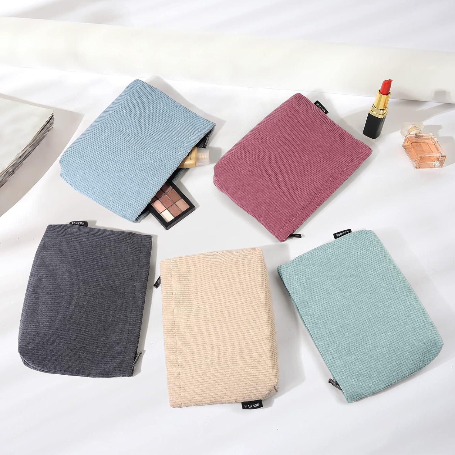 Bolsa de Maquillaje Pequeña MAANGE Terciopelo Beige 22.6x16.5cm