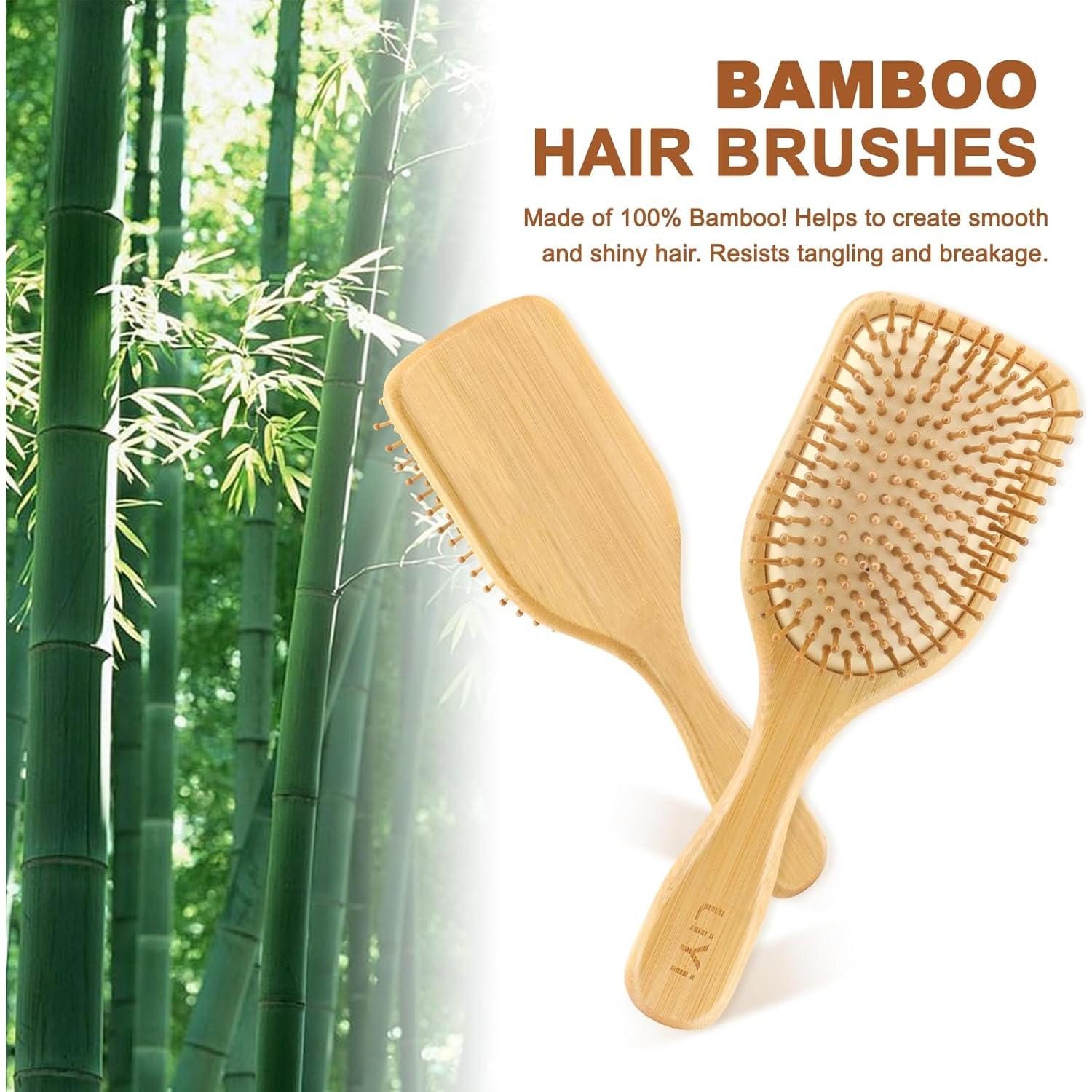 Cepillo de Pelo de Bambú LIYI Ergonómico para Crecimiento Cabello