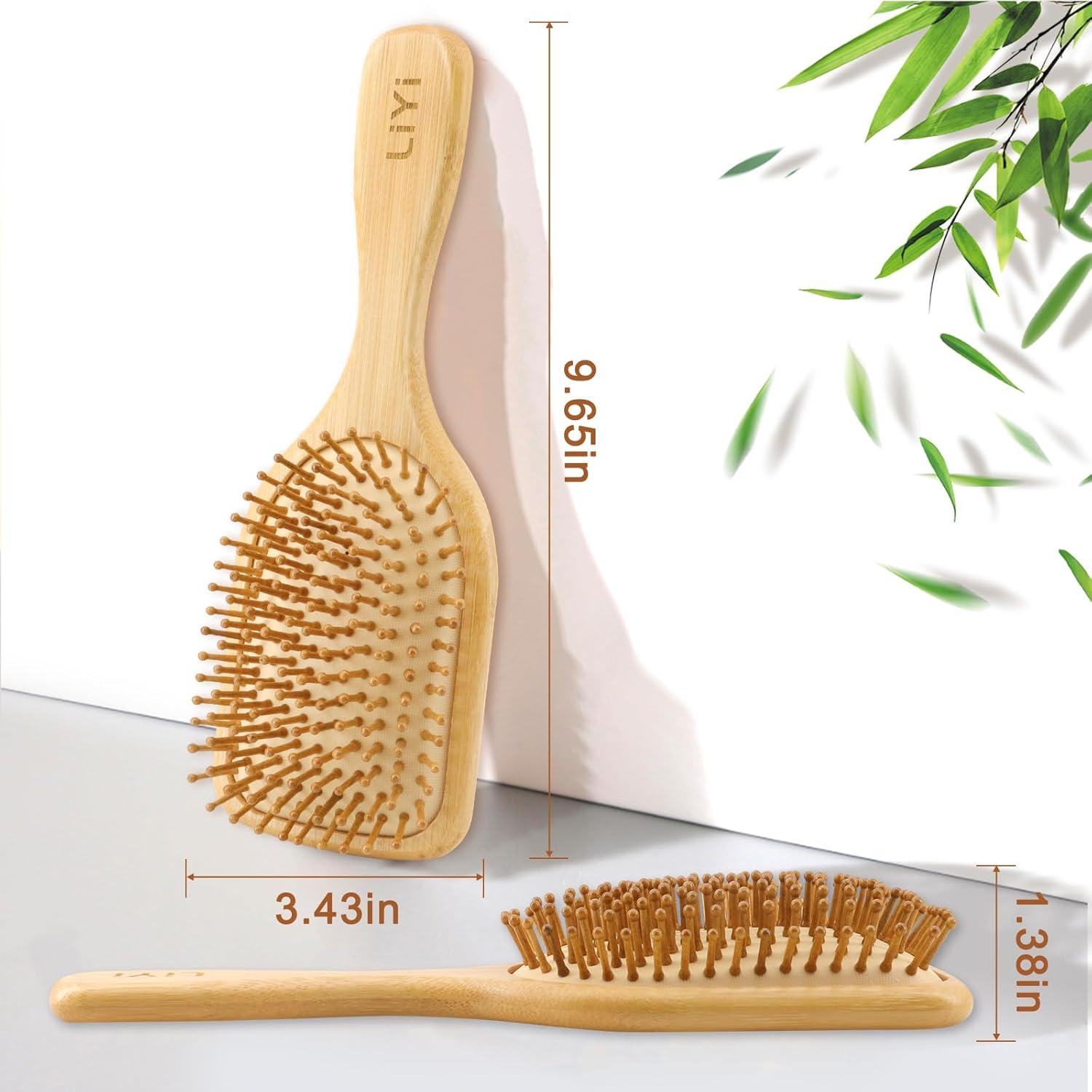 Cepillo de Pelo de Bambú LIYI Ergonómico para Crecimiento Cabello