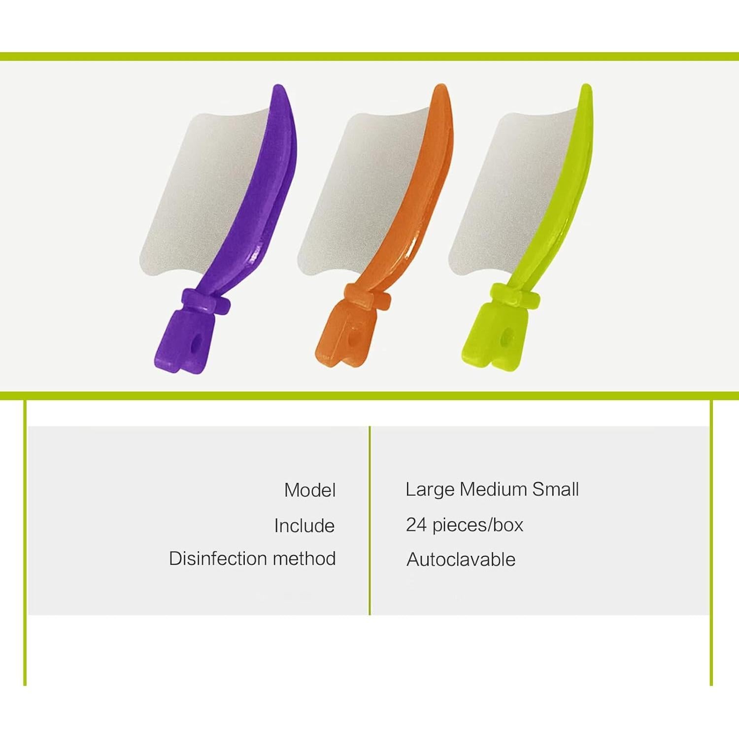 Cuchillo Dental de Cuña Windplusya Pequeño Verde 24 Pcs