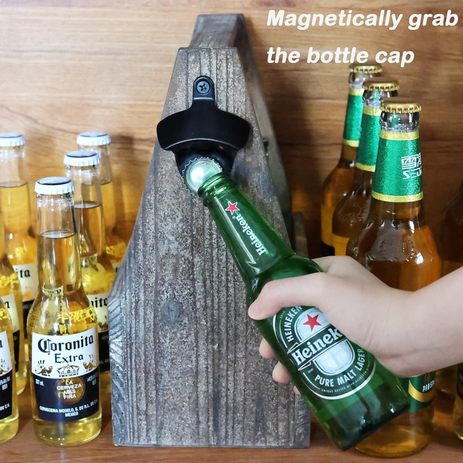 Abrebotellas Magnético Luwanburg Negro Montado en Pared