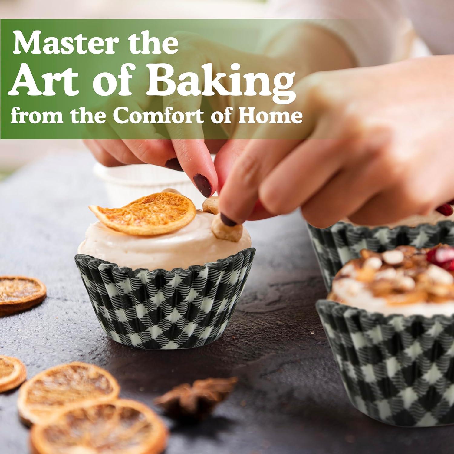 Tazas de Hornear Antiadherentes Regency Wraps, 40 Pzas, Gingham Negro