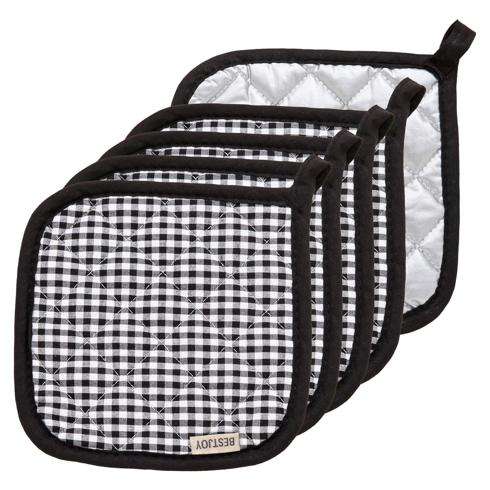 Set de 5 Agarraderas de Algodón Bestjoy Negras 20.32 cm