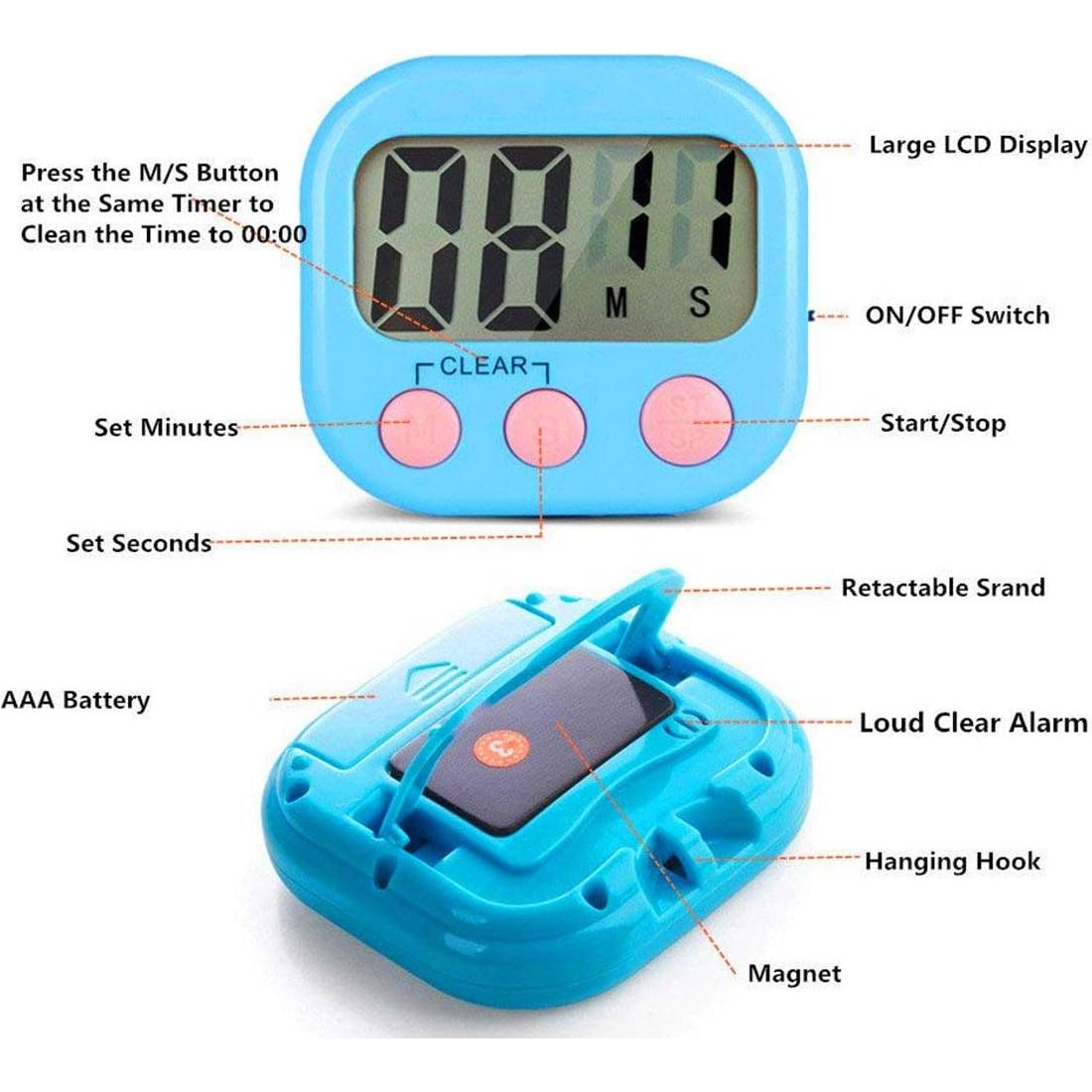 Temporizador de Cocina Digital Rumcnjen - 4 Paquete, Alarma Fuerte