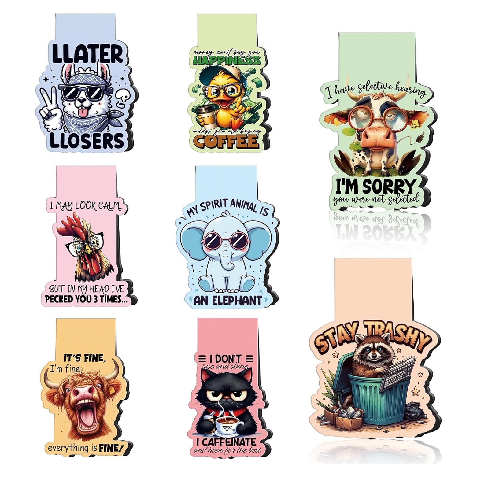 Marcadores Magnéticos Sarcásticos Wxiben - 8 Pcs Animales