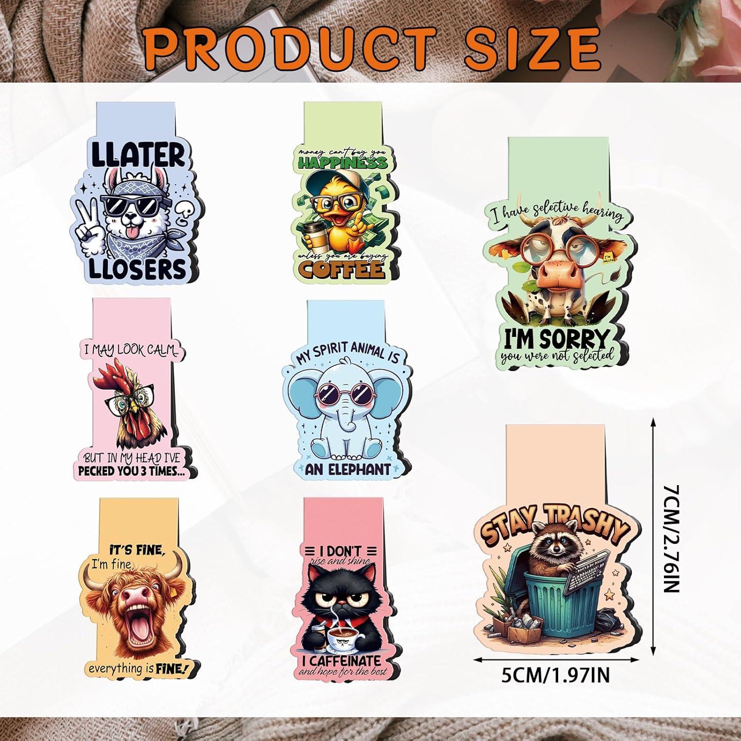 Marcadores Magnéticos Sarcásticos Wxiben - 8 Pcs Animales