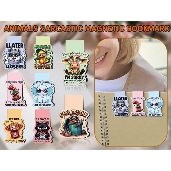 Marcadores Magnéticos Sarcásticos Wxiben - 8 Pcs Animales