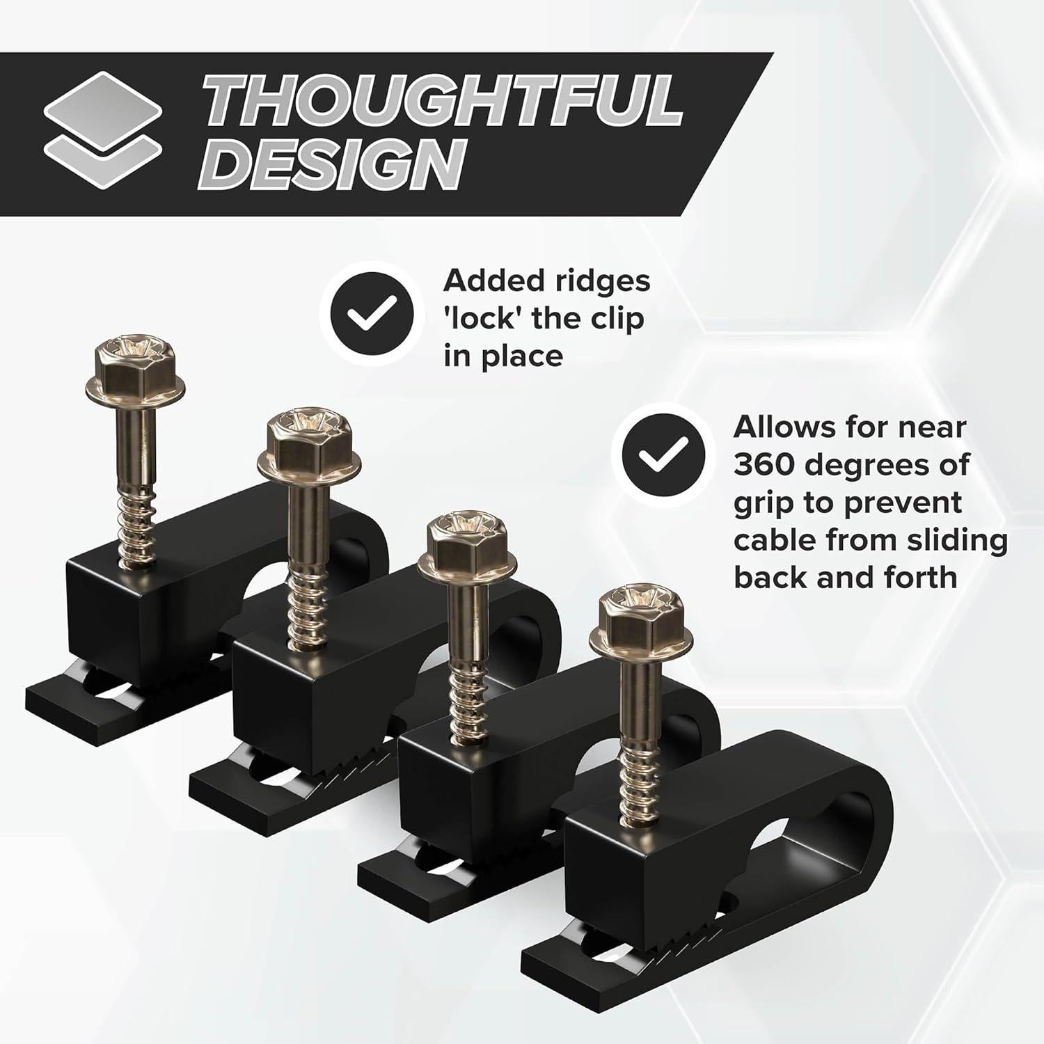 Clips de Cable Duales THE CIMPLE CO, 10 PCS, Negro