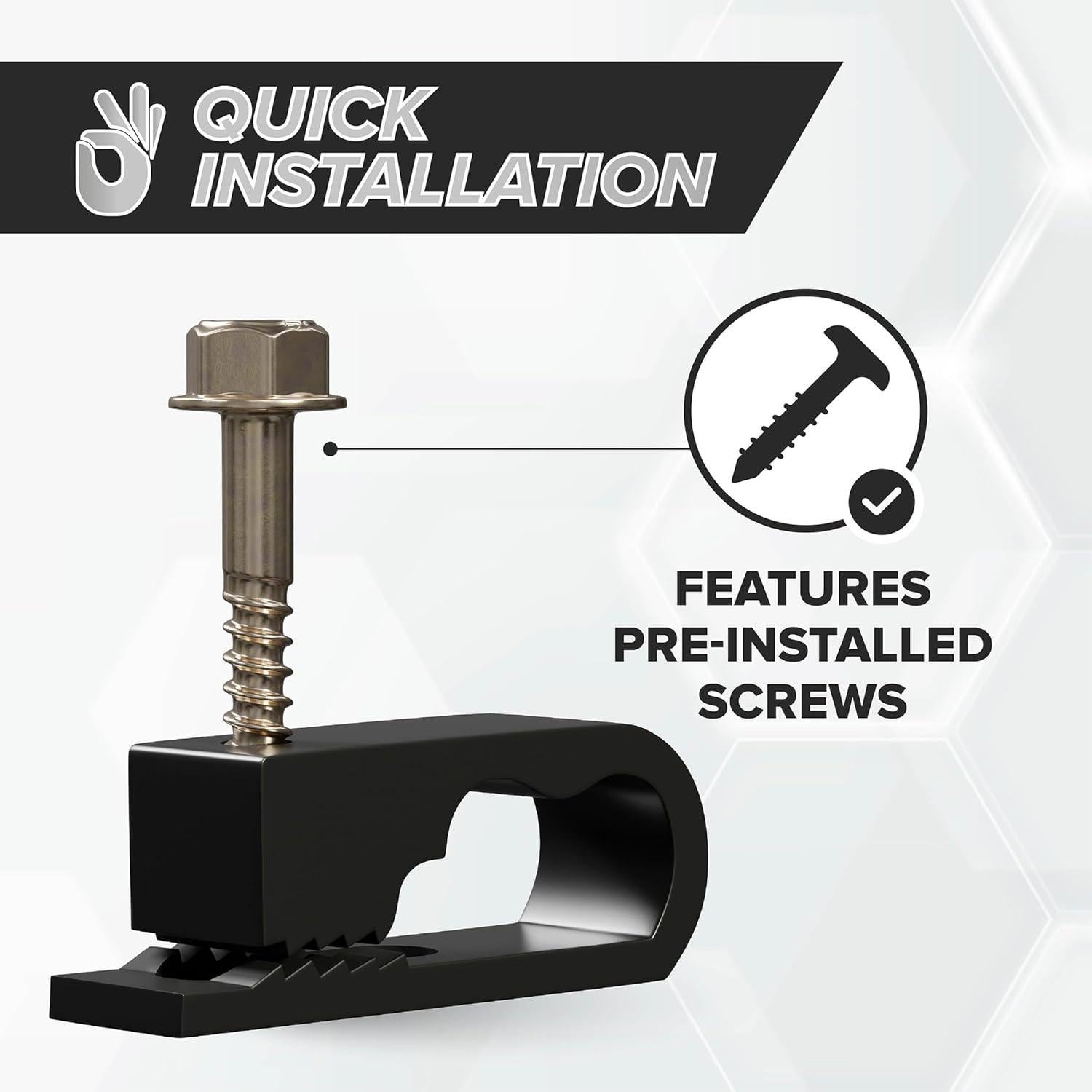 Clips de Cable Duales THE CIMPLE CO, 10 PCS, Negro