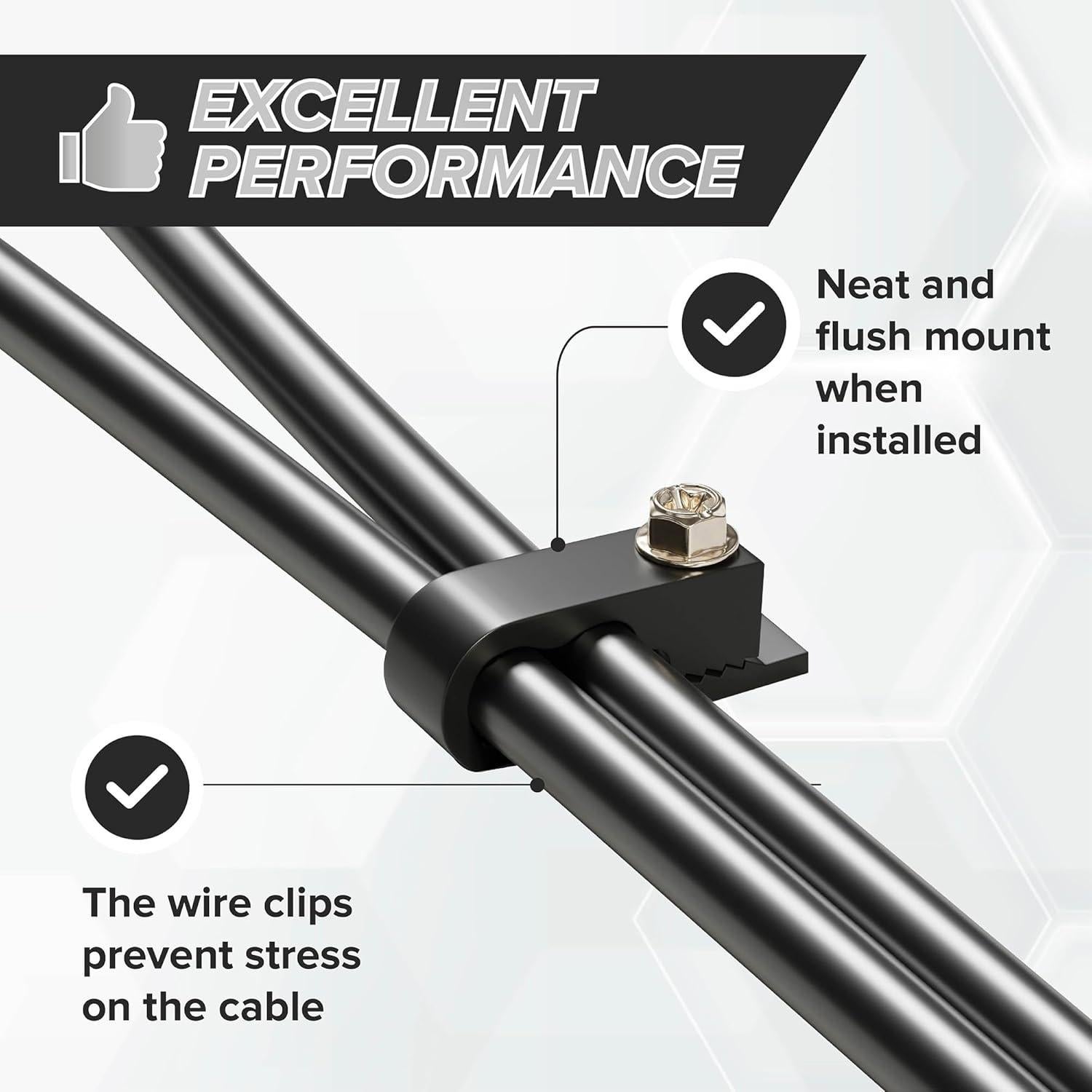 Clips de Cable Duales THE CIMPLE CO, 10 PCS, Negro