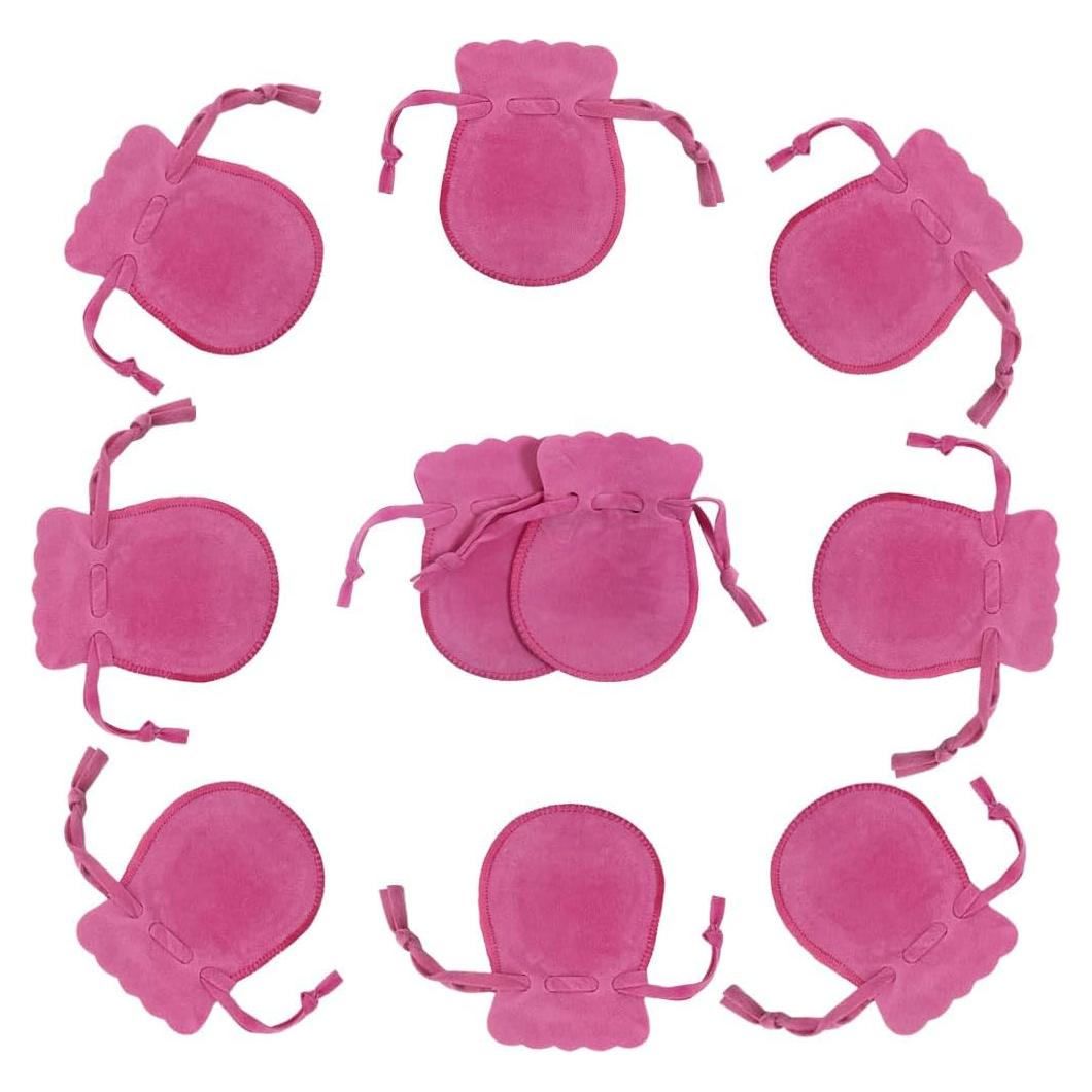 10 Bolsas de Terciopelo Wanerxin para Joyería Rosa Bebé 6.86x8.89cm