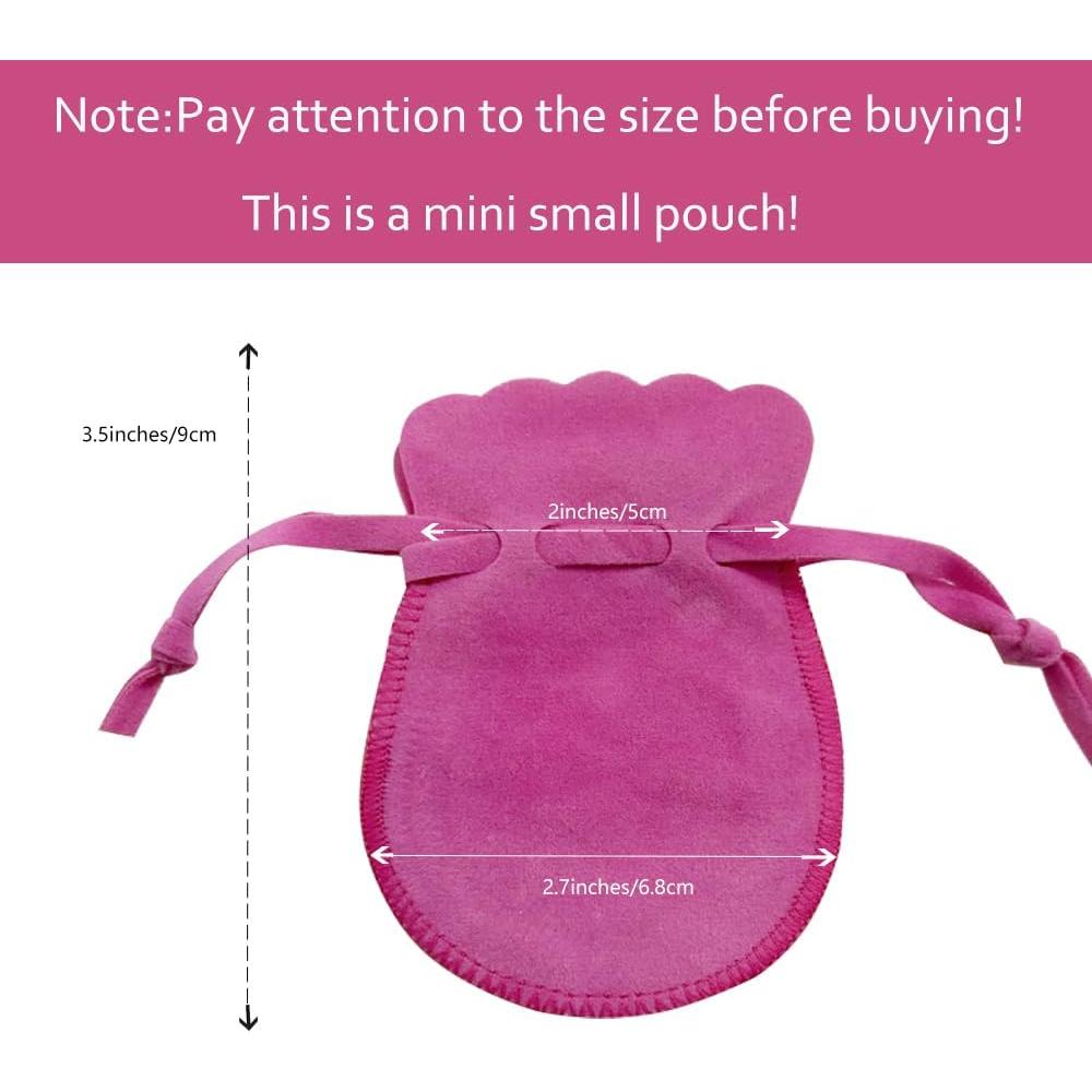 10 Bolsas de Terciopelo Wanerxin para Joyería Rosa Bebé 6.86x8.89cm