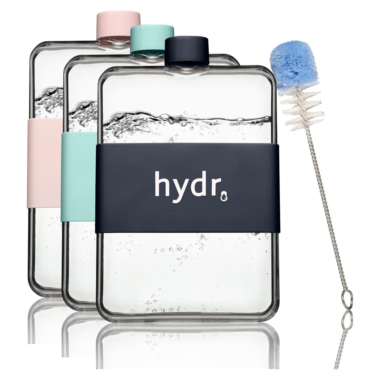 Botella de Agua Plana 425ml hydr Negra Libre de BPA